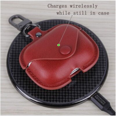 Wireless Charging with Airpods Pro 2 Leather Case