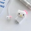 White Cat 3D Silicone Animated Case For Apple Charger