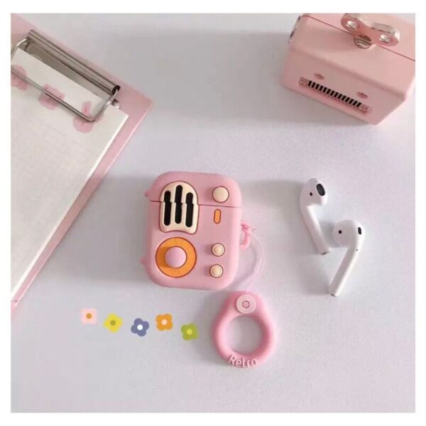 Airpods 1st/2nd Gen Radio Case with Keychain Pink Color Variant