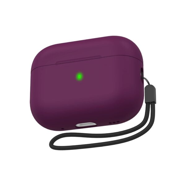 Purplish Red Leather Case for Airpods Pro