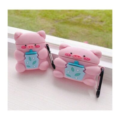 Cute Pig with Bottle Silicone Case for Airpods Pro
