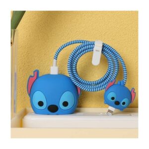 3D Blue Animal Silicone Case for iPhone Charger 18W-20W