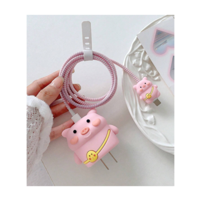 Cute Pig Case for iPhone Charger