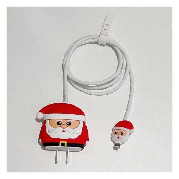 Silicone Case for iPhone Charger (Santa Claus Design)