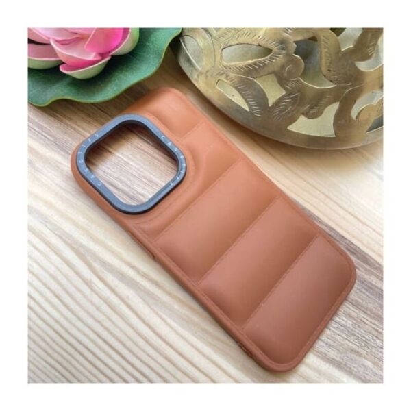 Brown Premium Jacket Puffer Case for Apple iPhone