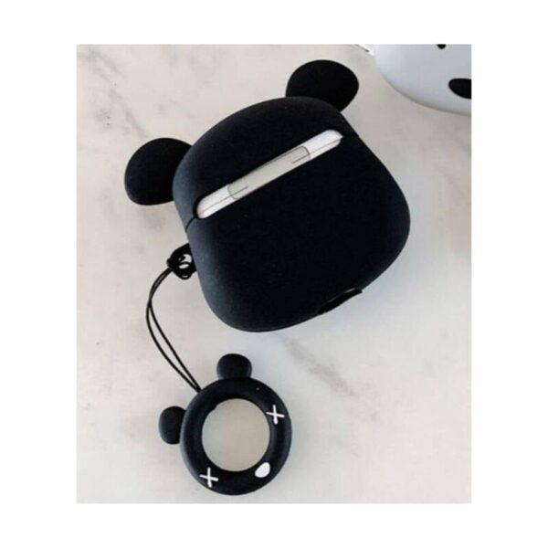 Back of Silicone Black Bear Case for Airpods Pro